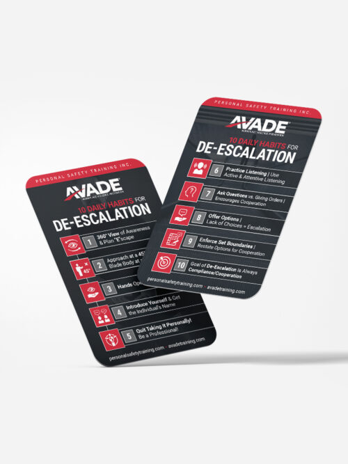 AVADE® De-Escalation 10 Daily Habits Card