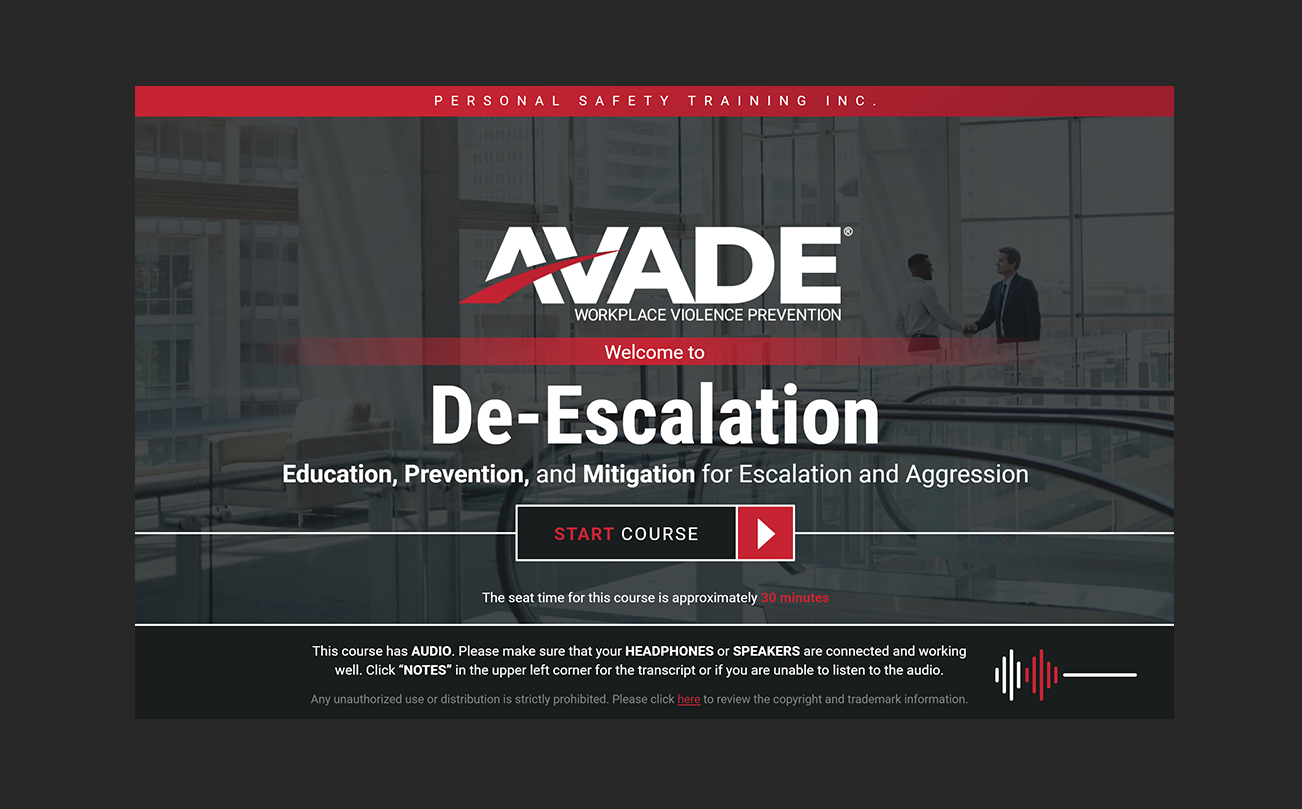 AVADE® De-Escalation E-Learning