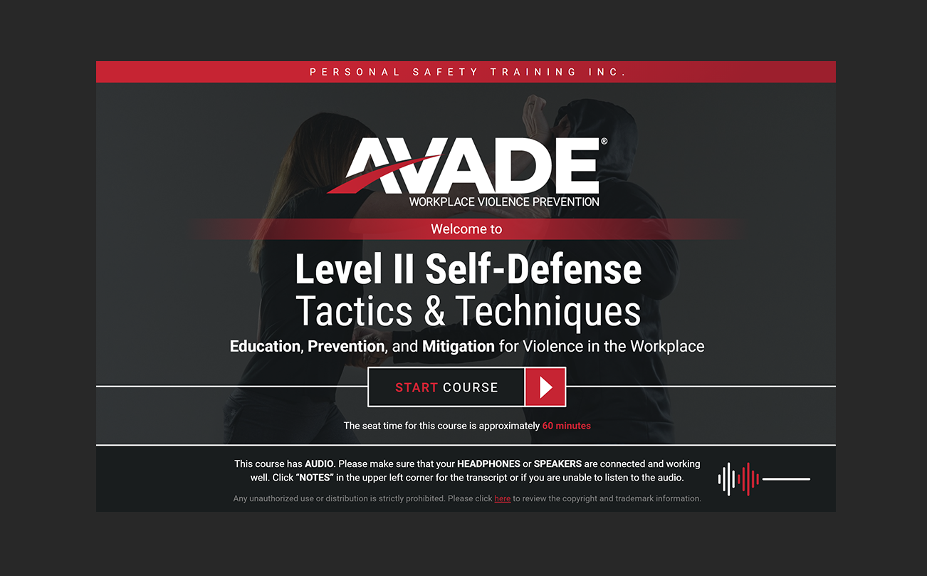 AVADE® Level II Self-Defense Tactics & Techniques E-Learning Course