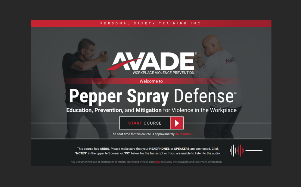 AVADE® Pepper Spray Defense™ E-Learning