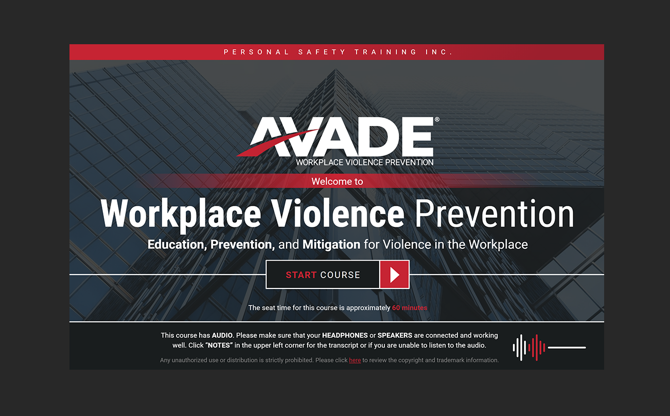 AVADE® Workplace Violence Prevention E-Learning