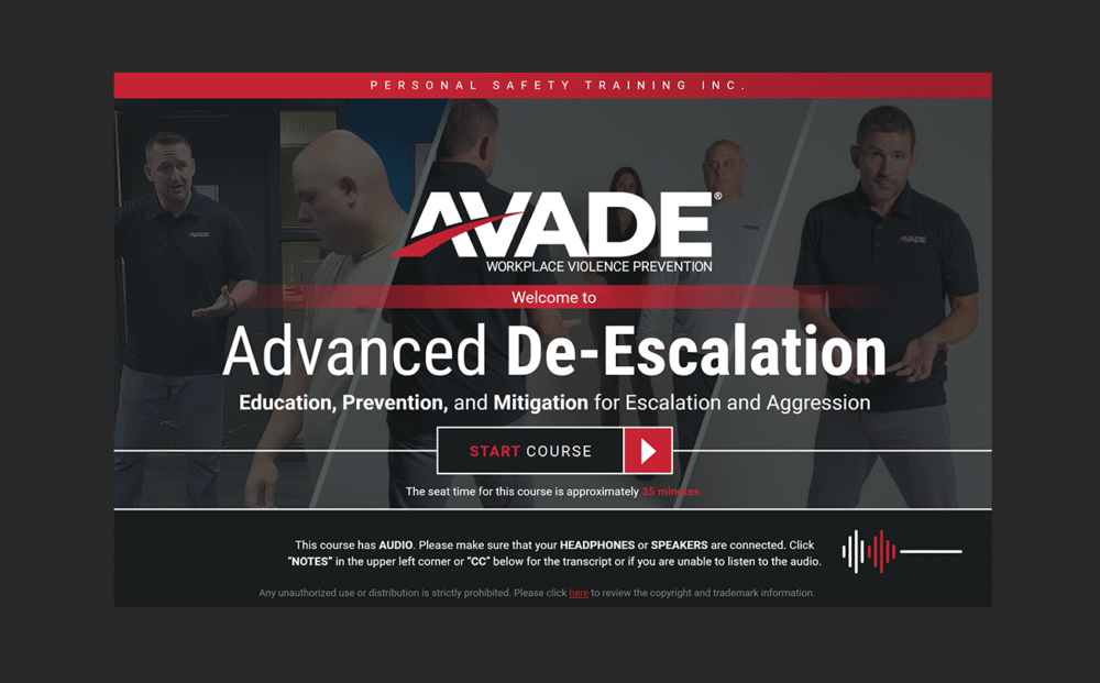 AVADE® Advanced De-Escalation E-learning