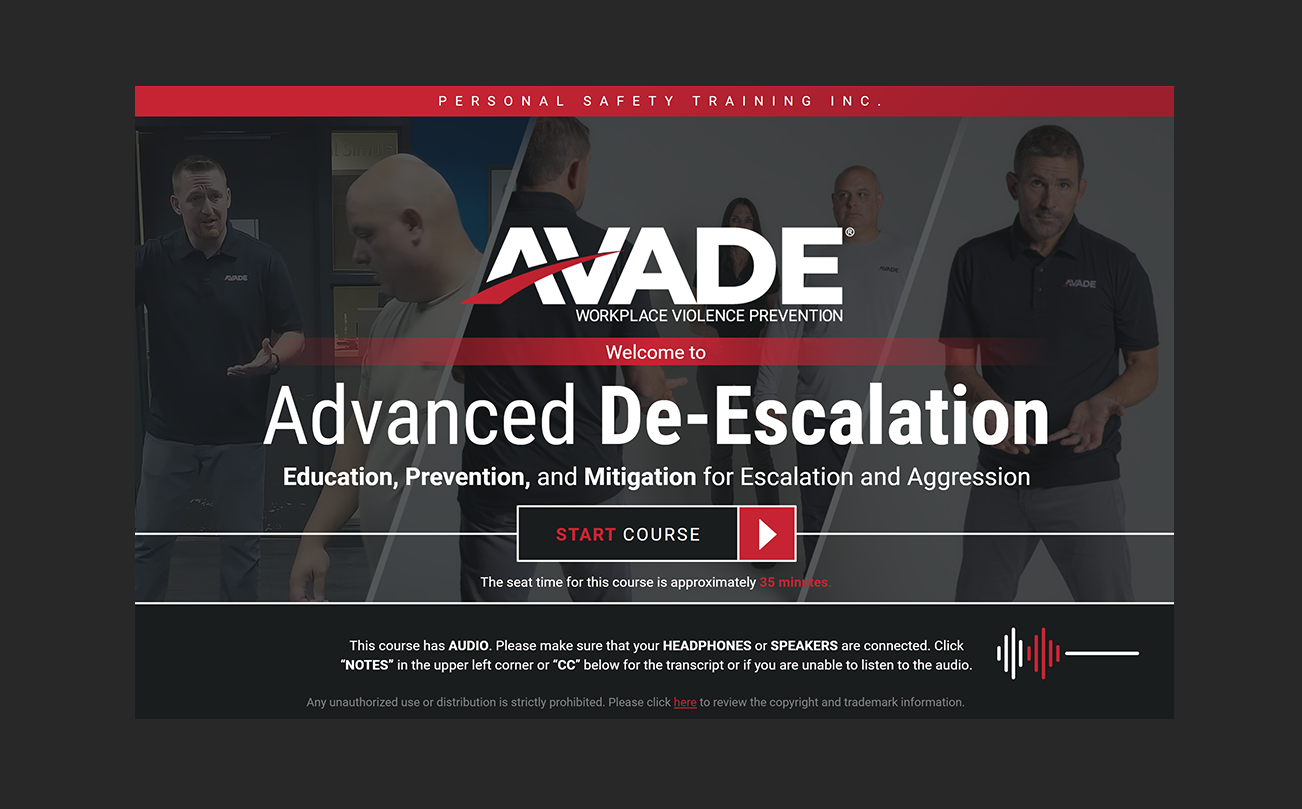 AVADE® Advanced De-Escalation E-learning